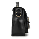 Men's Crazy Horse Leather Crossbody Bag | Vintage Full Grain Cowhide Satchel & Flap Bag