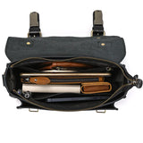 Men's Crazy Horse Leather Crossbody Bag | Vintage Full Grain Cowhide Satchel & Flap Bag