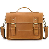 Men's Crazy Horse Leather Crossbody Bag | Vintage Full Grain Cowhide Satchel & Flap Bag