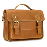 Men's Crazy Horse Leather Crossbody Bag | Vintage Full Grain Cowhide Satchel & Flap Bag