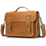 Men's Crazy Horse Leather Crossbody Bag | Vintage Full Grain Cowhide Satchel & Flap Bag