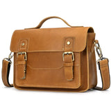 Men's Crazy Horse Leather Crossbody Bag | Vintage Full Grain Cowhide Satchel & Flap Bag