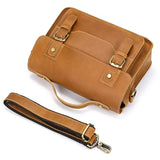 Men's Crazy Horse Leather Crossbody Bag | Vintage Full Grain Cowhide Satchel & Flap Bag