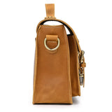 Men's Crazy Horse Leather Crossbody Bag | Vintage Full Grain Cowhide Satchel & Flap Bag