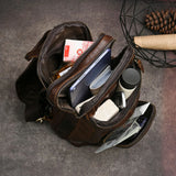 Men's Crazy Horse Leather Vintage Sling Bag — Handmade 3-Way Carry Chest / Shoulder / Backpack