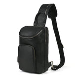 Men's Crazy Horse Leather Vintage Sling Bag — Handmade 3-Way Carry Chest / Shoulder / Backpack
