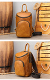 Men's Crazy Horse Leather Vintage Sling Bag — Handmade 3-Way Carry Chest / Shoulder / Backpack