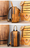 Men's Crazy Horse Leather Vintage Sling Bag — Handmade 3-Way Carry Chest / Shoulder / Backpack