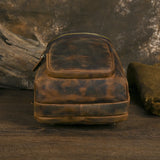 Men's Crazy Horse Leather Vintage Sling Bag — Handmade 3-Way Carry Chest / Shoulder / Backpack