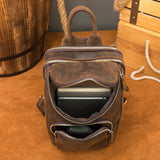 Men's Crazy Horse Leather Vintage Sling Bag — Handmade 3-Way Carry Chest / Shoulder / Backpack