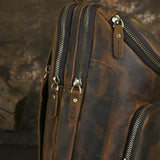 Men's Crazy Horse Leather Vintage Sling Bag — Handmade 3-Way Carry Chest / Shoulder / Backpack
