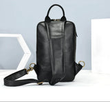 Men's Crazy Horse Leather Vintage Sling Bag — Handmade 3-Way Carry Chest / Shoulder / Backpack