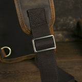 Men's Crazy Horse Leather Vintage Sling Bag — Handmade 3-Way Carry Chest / Shoulder / Backpack