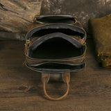 Men's Crazy Horse Leather Vintage Sling Bag — Handmade 3-Way Carry Chest / Shoulder / Backpack