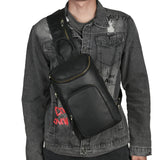 Men's Crazy Horse Leather Vintage Sling Bag — Handmade 3-Way Carry Chest / Shoulder / Backpack