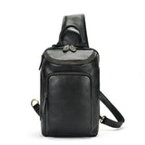 Men's Crazy Horse Leather Vintage Sling Bag — Handmade 3-Way Carry Chest / Shoulder / Backpack
