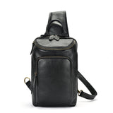Men's Crazy Horse Leather Vintage Sling Bag — Handmade 3-Way Carry Chest / Shoulder / Backpack