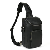 Men's Crazy Horse Leather Vintage Sling Bag — Handmade 3-Way Carry Chest / Shoulder / Backpack