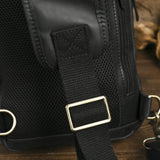 Men's Crazy Horse Leather Vintage Sling Bag — Handmade 3-Way Carry Chest / Shoulder / Backpack