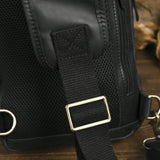 Men's Crazy Horse Leather Vintage Sling Bag — Handmade 3-Way Carry Chest / Shoulder / Backpack