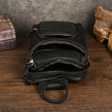 Men's Crazy Horse Leather Vintage Sling Bag — Handmade 3-Way Carry Chest / Shoulder / Backpack