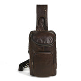 Men's Crazy Horse Leather Vintage Sling Bag — Handmade 3-Way Carry Chest / Shoulder / Backpack
