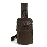 Men's Crazy Horse Leather Vintage Sling Bag — Handmade 3-Way Carry Chest / Shoulder / Backpack
