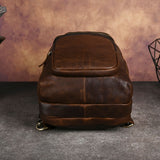Men's Crazy Horse Leather Vintage Sling Bag — Handmade 3-Way Carry Chest / Shoulder / Backpack