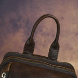 Men's Crazy Horse Leather Vintage Sling Bag — Handmade 3-Way Carry Chest / Shoulder / Backpack
