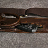 Men's Crazy Horse Leather Vintage Sling Bag — Handmade 3-Way Carry Chest / Shoulder / Backpack