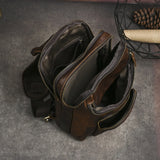 Men's Crazy Horse Leather Vintage Sling Bag — Handmade 3-Way Carry Chest / Shoulder / Backpack