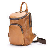 Men's Crazy Horse Leather Vintage Sling Bag — Handmade 3-Way Carry Chest / Shoulder / Backpack