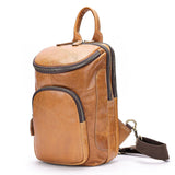 Men's Crazy Horse Leather Vintage Sling Bag — Handmade 3-Way Carry Chest / Shoulder / Backpack