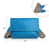 Men's Full Grain Leather Crossbody Bag, Handcrafted Embossed Floral Messenger Bag, Antique Leather Brown Purse