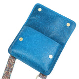 Men's Full Grain Leather Crossbody Bag, Handcrafted Embossed Floral Messenger Bag, Antique Leather Brown Purse