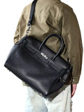 Men's Full Grain Leather Briefcase | Large Business Laptop Bag with Turn-Lock Flap