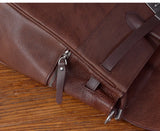 Men's Full Grain Leather Briefcase | Large Business Laptop Bag with Turn-Lock Flap