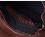 Men's Full Grain Leather Briefcase | Large Business Laptop Bag with Turn-Lock Flap