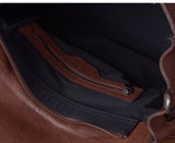 Men's Full Grain Leather Briefcase | Large Business Laptop Bag with Turn-Lock Flap