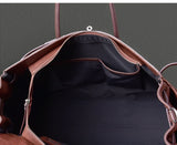 Men's Full Grain Leather Briefcase | Large Business Laptop Bag with Turn-Lock Flap