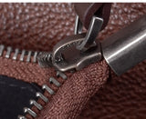 Men's Full Grain Leather Briefcase | Large Business Laptop Bag with Turn-Lock Flap