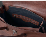 Men's Full Grain Leather Briefcase | Large Business Laptop Bag with Turn-Lock Flap
