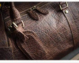 Men’s Full Grain Leather Travel Duffel, Large Crazy Horse Leather Carry-On Bag for Business, Leather Weekender, Camping & Short Trips