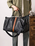 Men’s Italian Full Grain Leather Weekender Travel Bag, Handcrafted Large Overnight Duffle Bag for Business, Weekend Getaway, Gym, Carry-On, and Short Trips