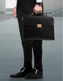 Men's Leather Briefcase with Combination Lock | Oversized Business Laptop Bag