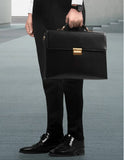 Men's Leather Briefcase with Combination Lock | Oversized Business Laptop Bag