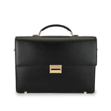 Men's Leather Briefcase with Combination Lock | Oversized Business Laptop Bag