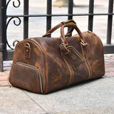 Men's or Women's Crossbody Bag Travelling, Premium Leather Travel Duffel Bag | Carry-All Duffel - Handcrafted Waterproof Gym Carry-On with Shoe Compartment