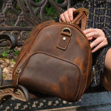 Men's or Women's Crossbody Bag Travelling, Premium Leather Travel Duffel Bag | Carry-All Duffel - Handcrafted Waterproof Gym Carry-On with Shoe Compartment