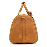 Men's or Women's Crossbody Bag Travelling, Premium Leather Travel Duffel Bag | Carry-All Duffel - Handcrafted Waterproof Gym Carry-On with Shoe Compartment Tan Brown